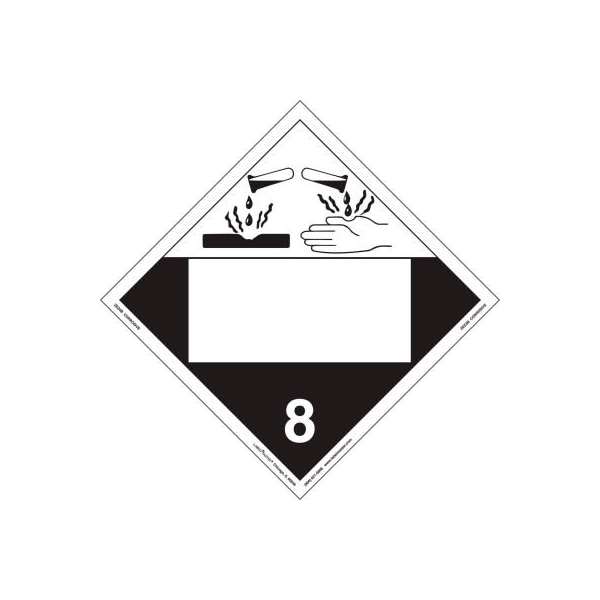 American Labelmark Co LabelMaster ZEZ4B Corrosive Placard, Blank, Removable Vinyl, 25/Pack ZEZ4B - main